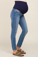 Blue Basic Maternity Skinny Jeans