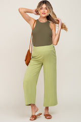 Light Olive Wide Leg Maternity Pants