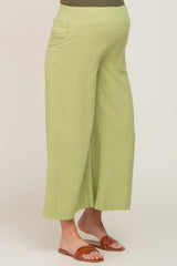 Light Olive Wide Leg Maternity Pants