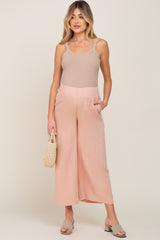 Light Pink Wide Leg Maternity Pants