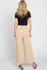 Beige Wide Leg Pants