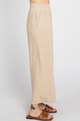 Beige Wide Leg Pants