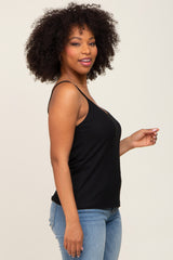 Black Ribbed Basic Tank Top