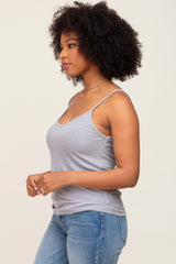 Heather Grey Ribbed Basic Tank Top