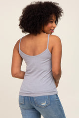 Heather Grey Ribbed Basic Tank Top