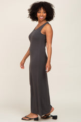 Charcoal Sleeveless Maxi Dress