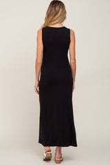 Black Sleeveless Maternity Maxi Dress