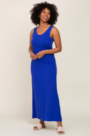 Royal Sleeveless Maxi Dress