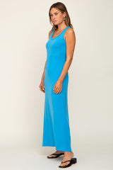 Blue Sleeveless Maxi Dress