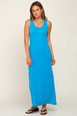 Blue Sleeveless Maxi Dress