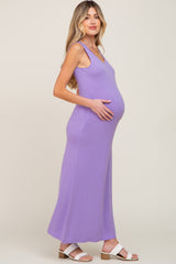 Lavender Sleeveless Maternity Maxi Dress