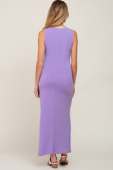 Lavender Sleeveless Maternity Maxi Dress