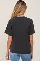 Black Faded Basic Maternity T-Shirt