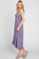 Lavender Animal Print Wrap Midi Dress