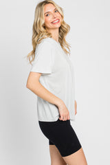 Light Grey Basic Cropped T-Shirt