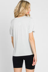 Light Grey Basic Cropped T-Shirt