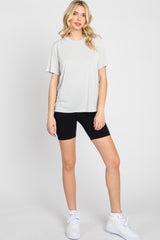 Light Grey Basic Cropped T-Shirt