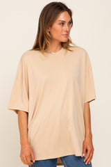 Camel Basic Oversized T-Shirt