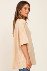 Camel Basic Oversized T-Shirt