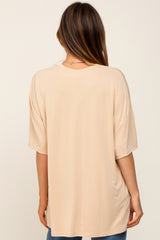 Camel Basic Oversized T-Shirt