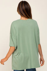 Green Basic Oversized T-Shirt