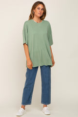 Green Basic Oversized T-Shirt