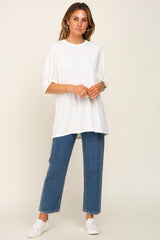 Ivory Basic Oversized T-Shirt