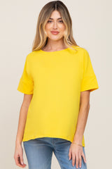 Yellow Short Cuff Sleeve Maternity Top