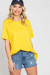 Yellow Short Cuff Sleeve Maternity Top