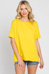 Yellow Short Cuff Sleeve Top