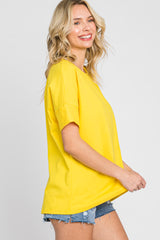 Yellow Short Cuff Sleeve Top