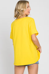 Yellow Short Cuff Sleeve Top