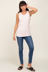 Light Pink Sleeveless Ribbed Top