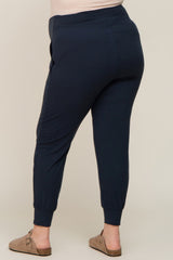 Black Soft Knit Maternity Plus Jogger Pants