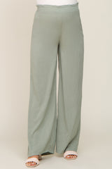 Sage Basic Elastic Waist Wide Leg Maternity Pants