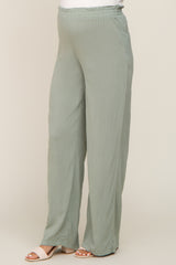 Sage Basic Elastic Waist Wide Leg Maternity Pants