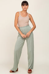 Sage Basic Elastic Waist Wide Leg Maternity Pants