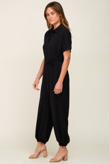 Black Button Up Jumpsuit