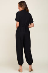 Black Button Up Jumpsuit