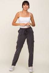 Charcoal Drawstring Cargo Pants