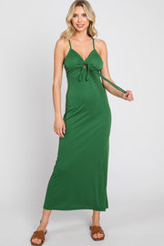 Green Sweetheart Front Cutout Maxi Dress