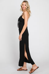 Black Sweetheart Front Cutout Maxi Dress