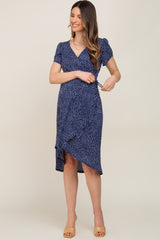 Navy Polka Dot Maternity/Nursing Wrap Dress