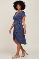 Navy Polka Dot Maternity/Nursing Wrap Dress