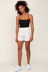 Ivory Curved Hem Active Shorts