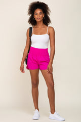 Fuchsia Curved Hem Active Shorts