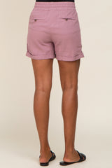 Mauve Drawstring Cuffed Shorts