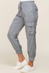 Grey Drawstring Cargo Pants