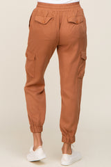 Camel Drawstring Cargo Pants