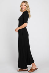 Black Scoop Neck Maxi Dress